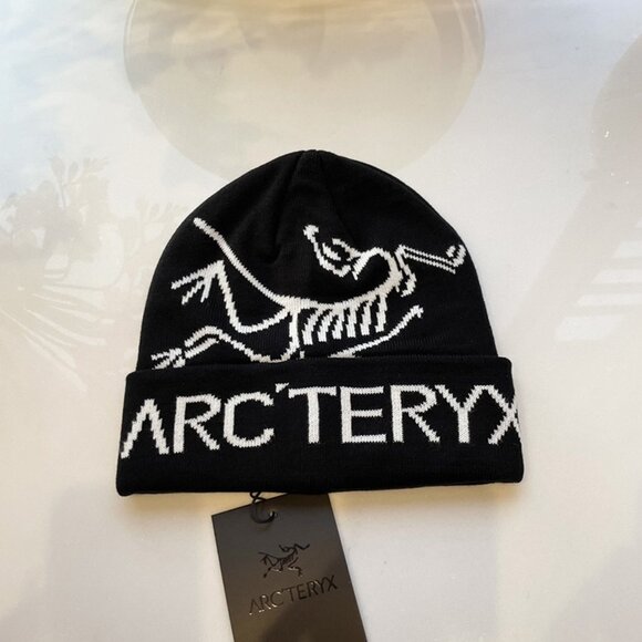 Arc'teryx Double-Layer Knitted Jacquard Hat Knitted Hat Black - Picture 1 of 4